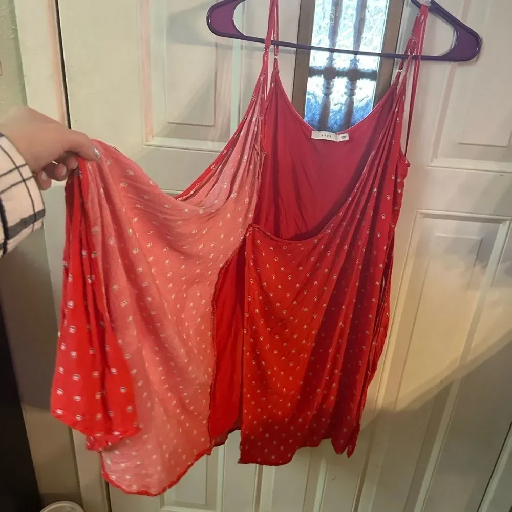 Lush Red & Floral Spaghetti Strap Mini Dress Large - Picture 3 of 7